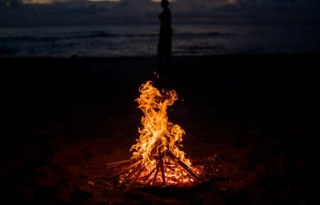 A private fire ceremony under the stars